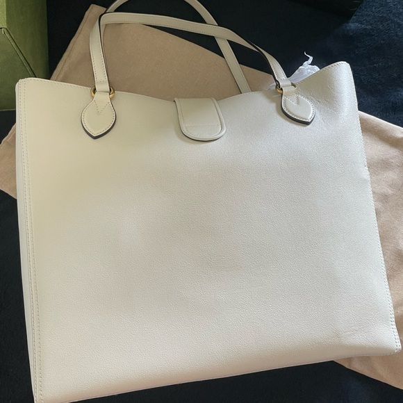 Women's Gucci White Medium Tote With Double G - Picture 4 of 6